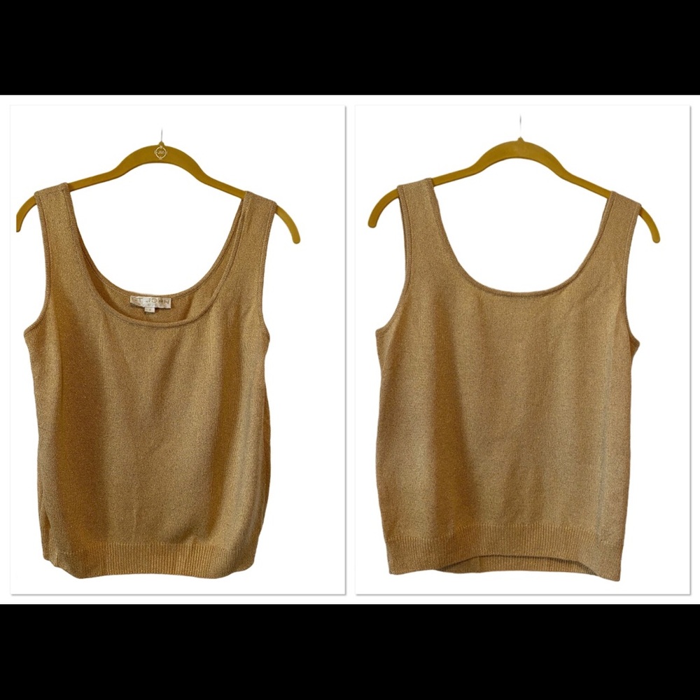 Sz. M Gold Shimmering St. John Basics Tank Top